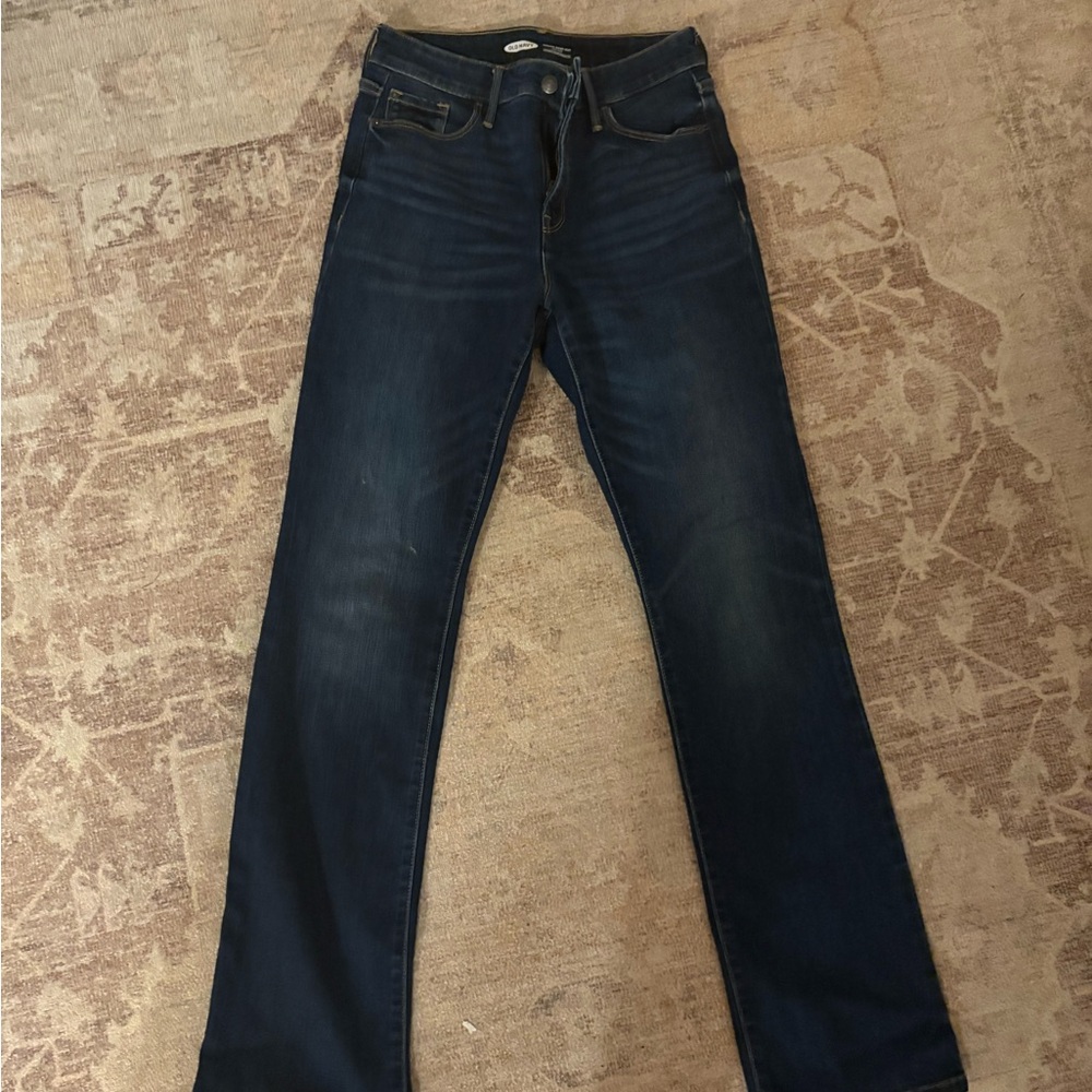 Old Navy Kicker Boot-Cut High Rise Indigo Denim Jeans
